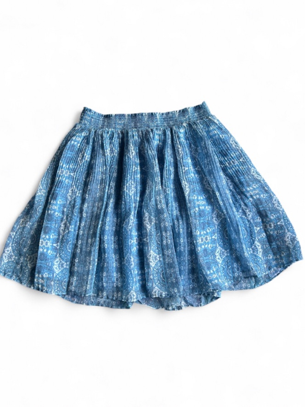 INTERMIX Blue Printed Mini Skirt